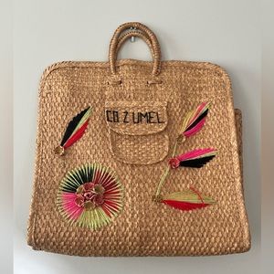 Vintage Mexican Basket Woven Large Tote Bag